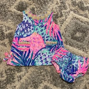 Lilly Pulitzer Infant Shift Dress • 3-6M • Rare Gypset Paradise Pattern